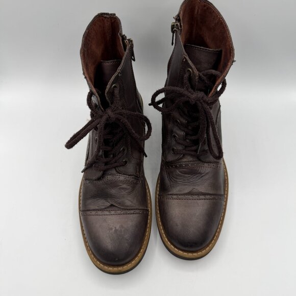 Steve Madden Mens Troopah-C Boots Leather Brown Cap Toe Zipper Size 9 Comba